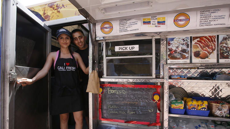 Angela Channell and Johnny Cornejo at their Cali Fresh food truck.